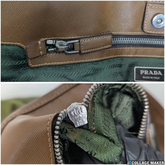 Authentic Prada Nylon Classic Handbag Olive Green Made In Italy - Picture 12 of 16